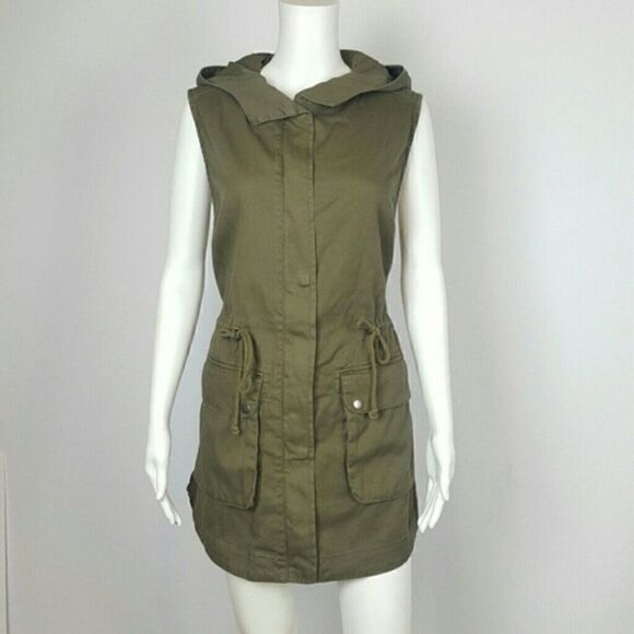 Women's Hunter Olive Green Vest Military Style - Picture 2 of 6